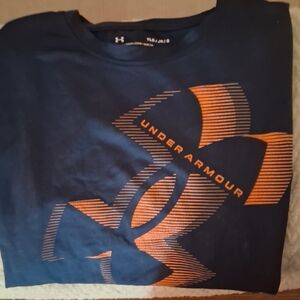 Under Armour Kids Navy and Orange Tee